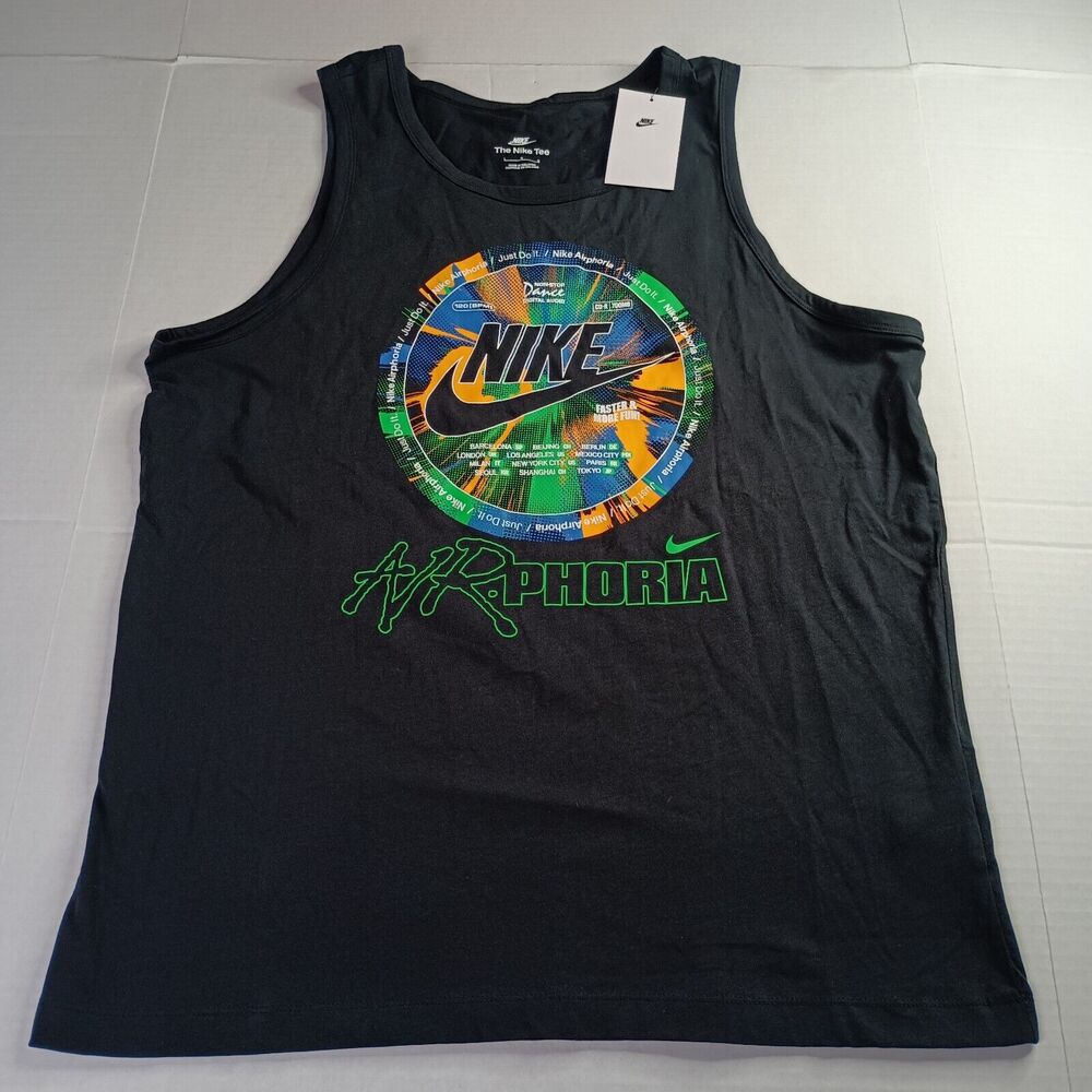 Nike Sportswear Air-phoria Tank Top Men's L Large Black 100% Cotton FV3726-010